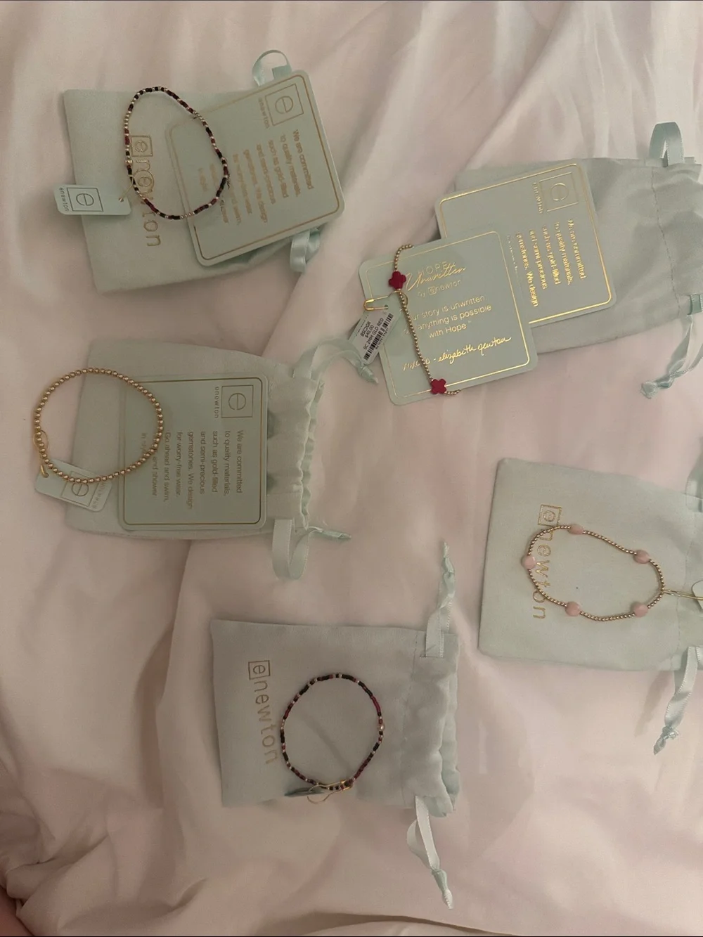 5 Enewton Braclets NWT (Gold, Pink, Red, Black, Cross)